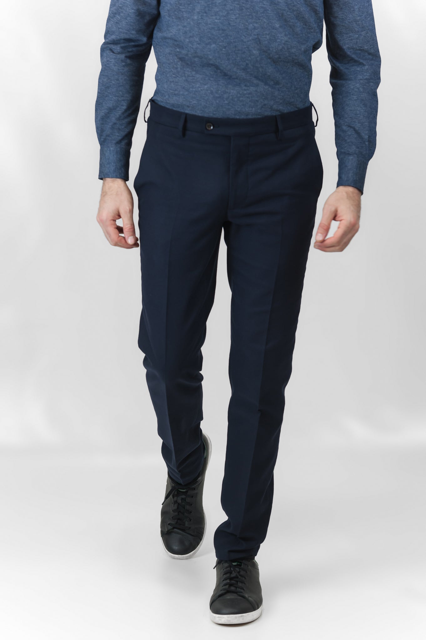 Boris Chino Pants Soft Cotton Panama (dark blue)