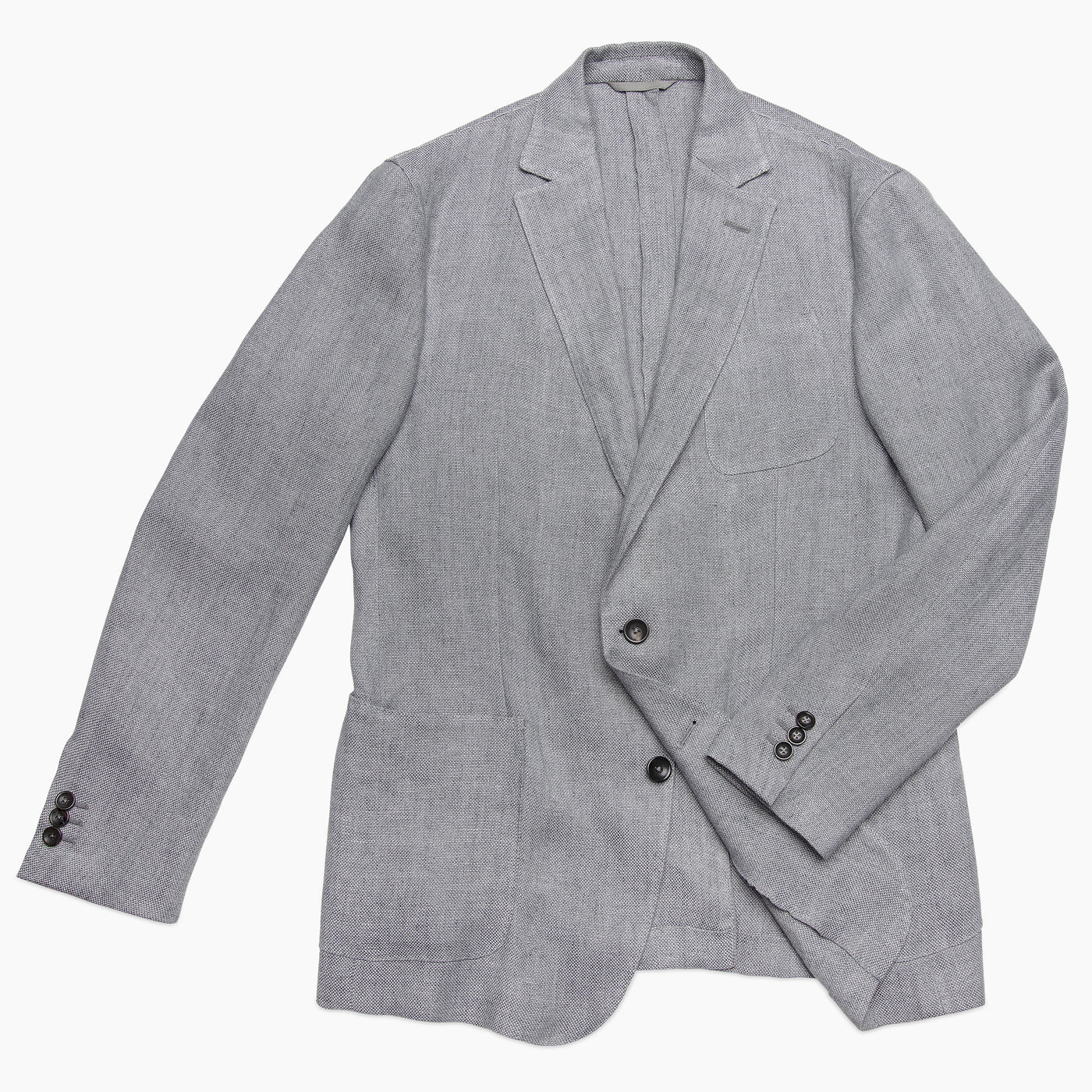 Bernat two-button blazer in delavé linen (stone grey)