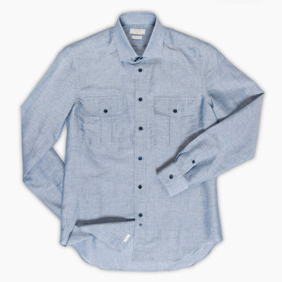 Bret long sleeved shirt with front double gusseted pocket