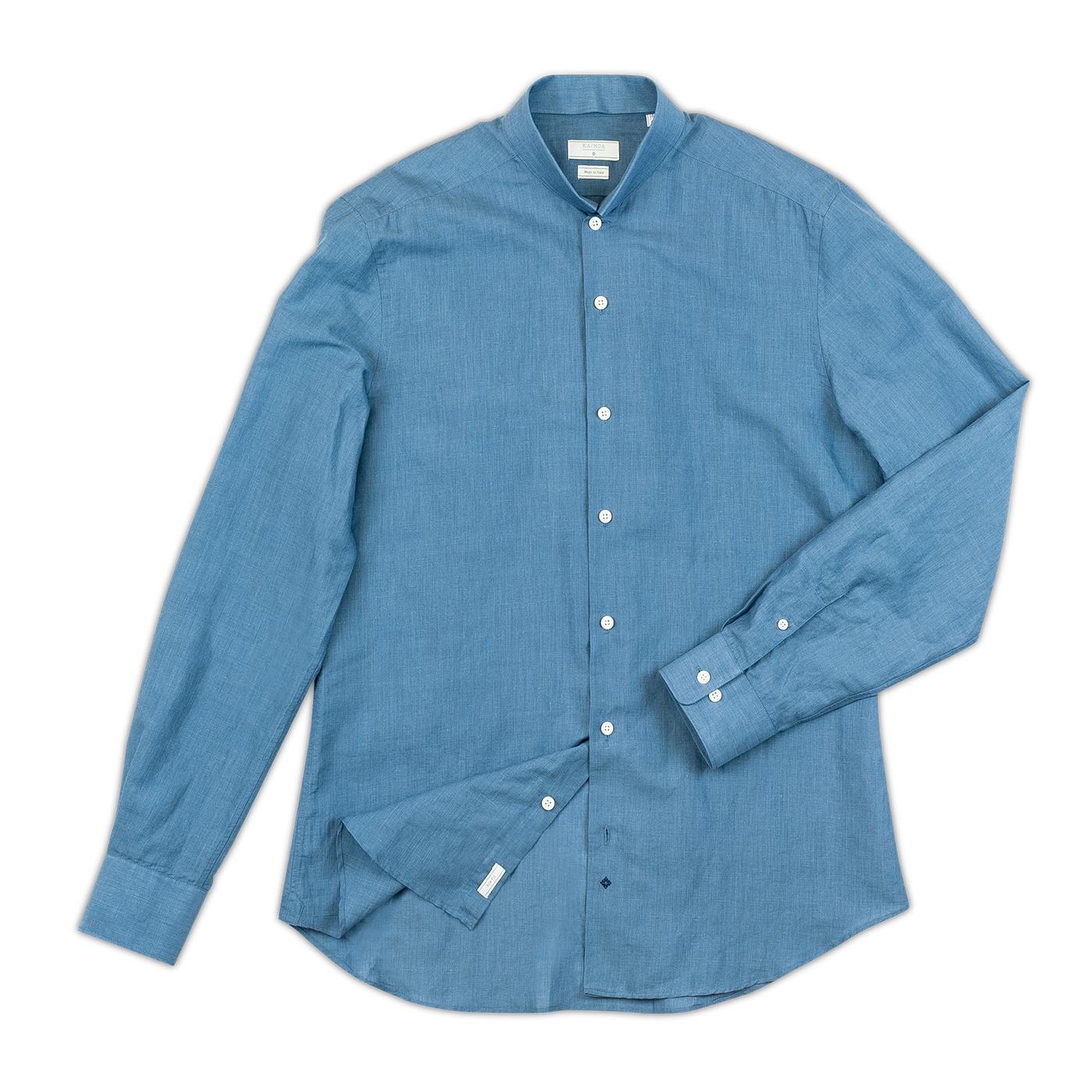 Conrad long-sleeved shirt in light voile linen (sugar paper)