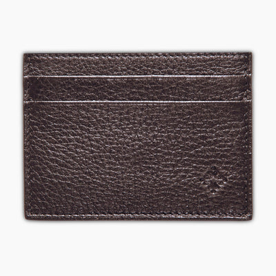 Cesar 100% deerskin leather credit card holder (dark brown)