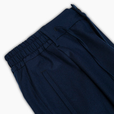 Chandler easy drawnstring pants in soft stretch cashmere flannel(dark blue)