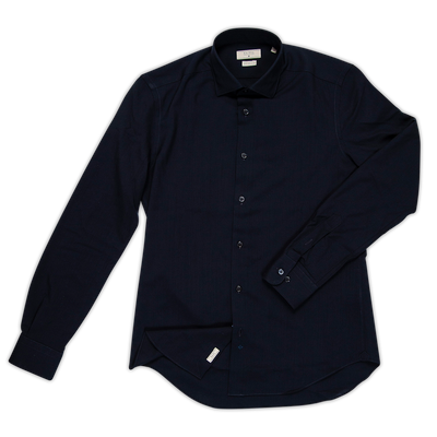 Clamenc twill wool shirt (dark blue)