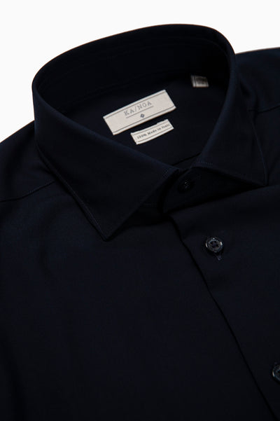 Clamenc twill wool shirt (dark blue)