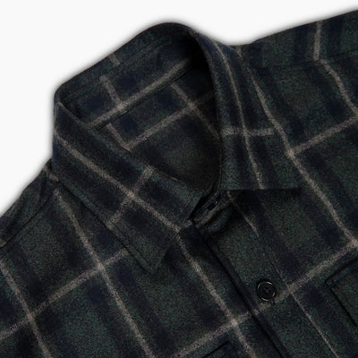 David Wool Outer Shirt (green forest check)