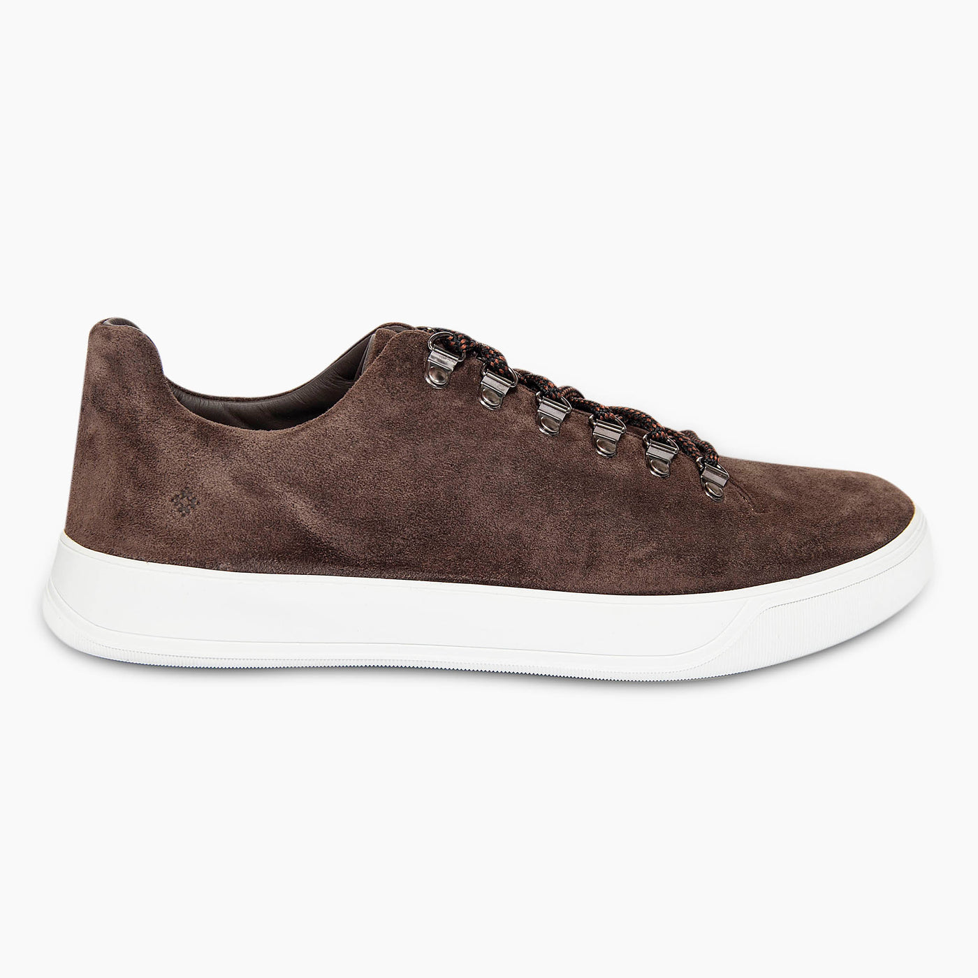 Dermot suede leather sneaker with hooked eyelets (espresso)