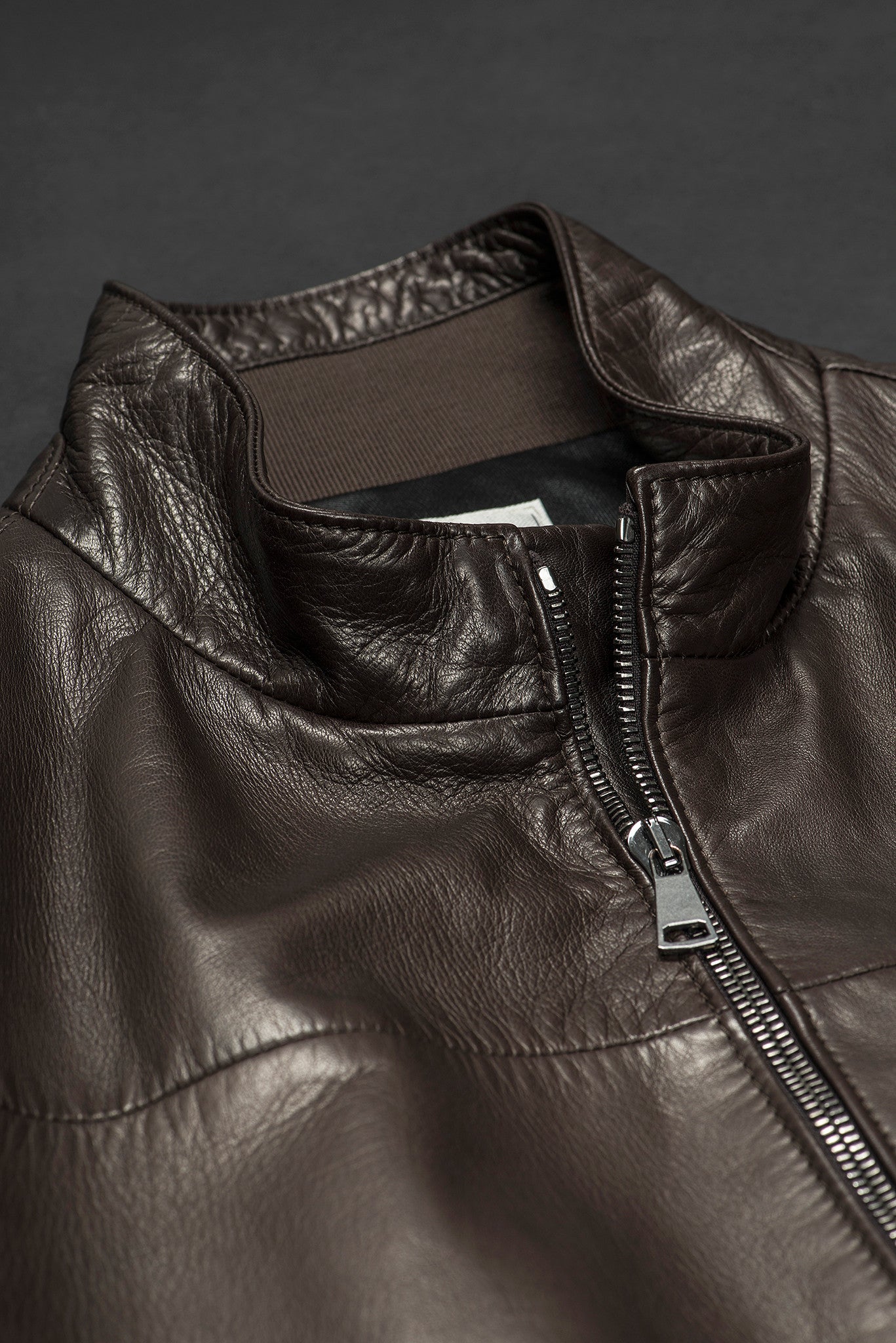 Leon leather bomber jacket (mountain brown)