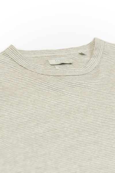 Elié long-sleeved t-shirt in soft-striped jersey (creme)