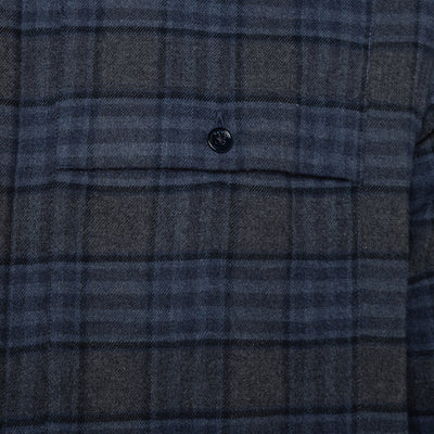 Gatien check long sleeved shirt with double pocket with button