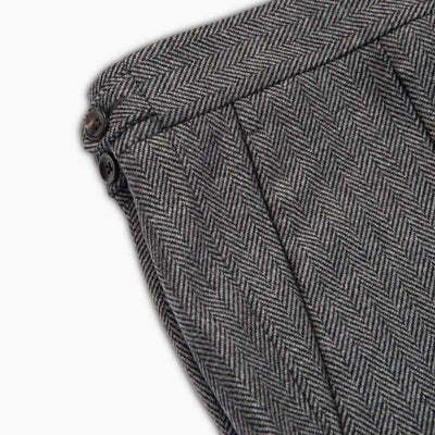 Gary Pleated Chino Pants Honey Way Wool and Cashmere Flannel