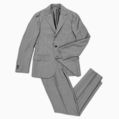 Suit Gaston Blazer and Flavien Pant in panama wool and mohair (grey melange)