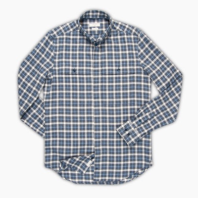 Gatien check long sleeved shirt with double pocket with button