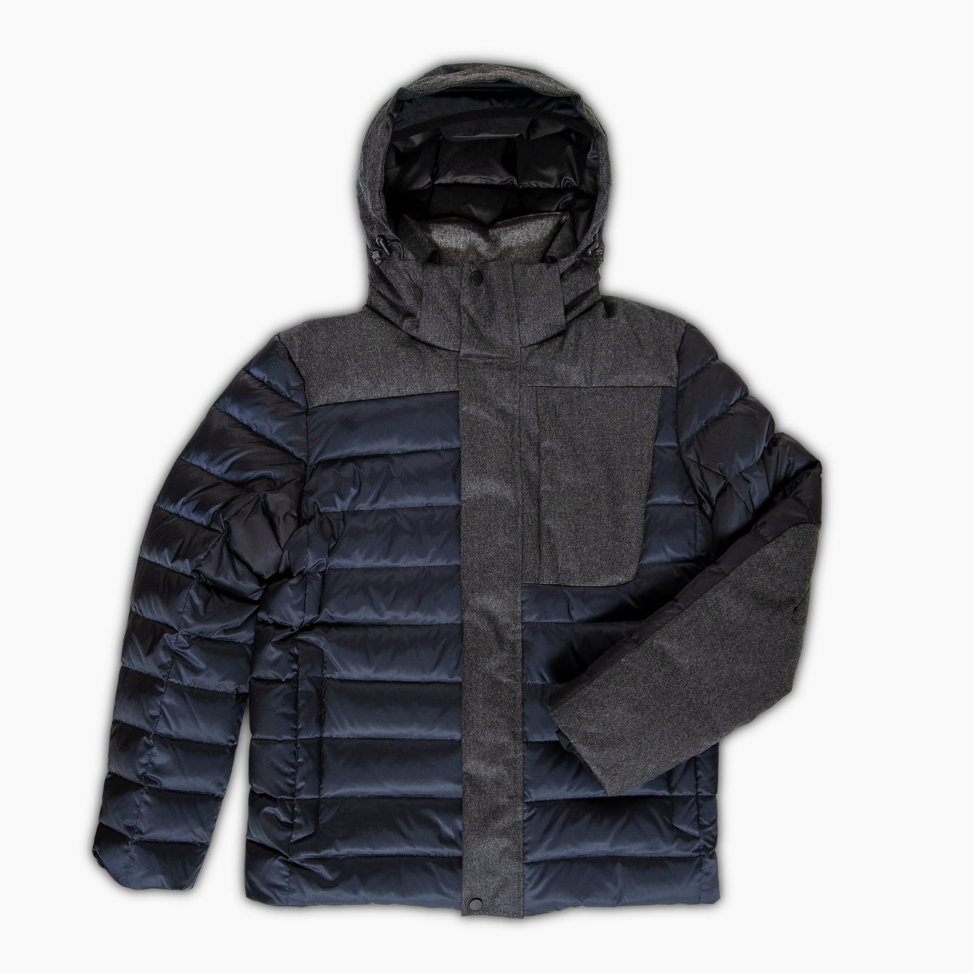 Herevé winter hybrid down ski jacket two tones (dark blue/grey melange)