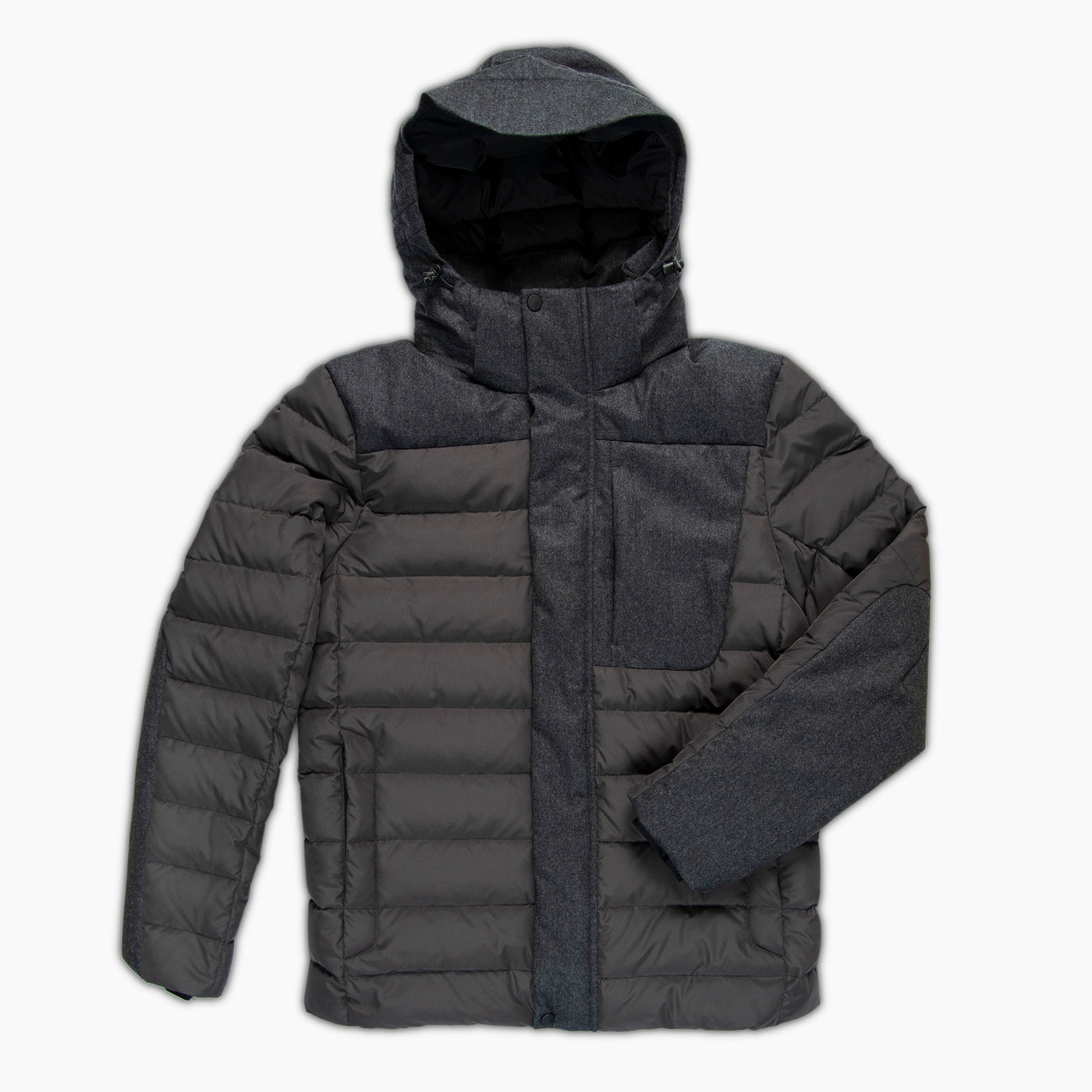 Herevé winter hybrid down ski jacket two tones (Pewter Green/Grey Melange)
