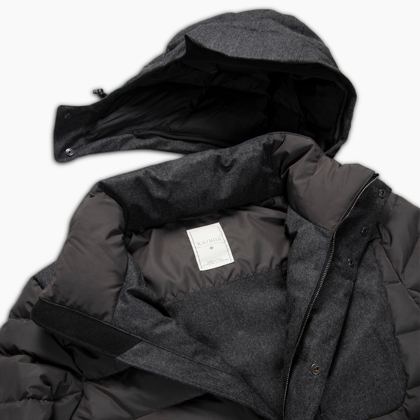 Herevé winter hybrid down ski jacket two tones (Pewter Green/Grey Melange)