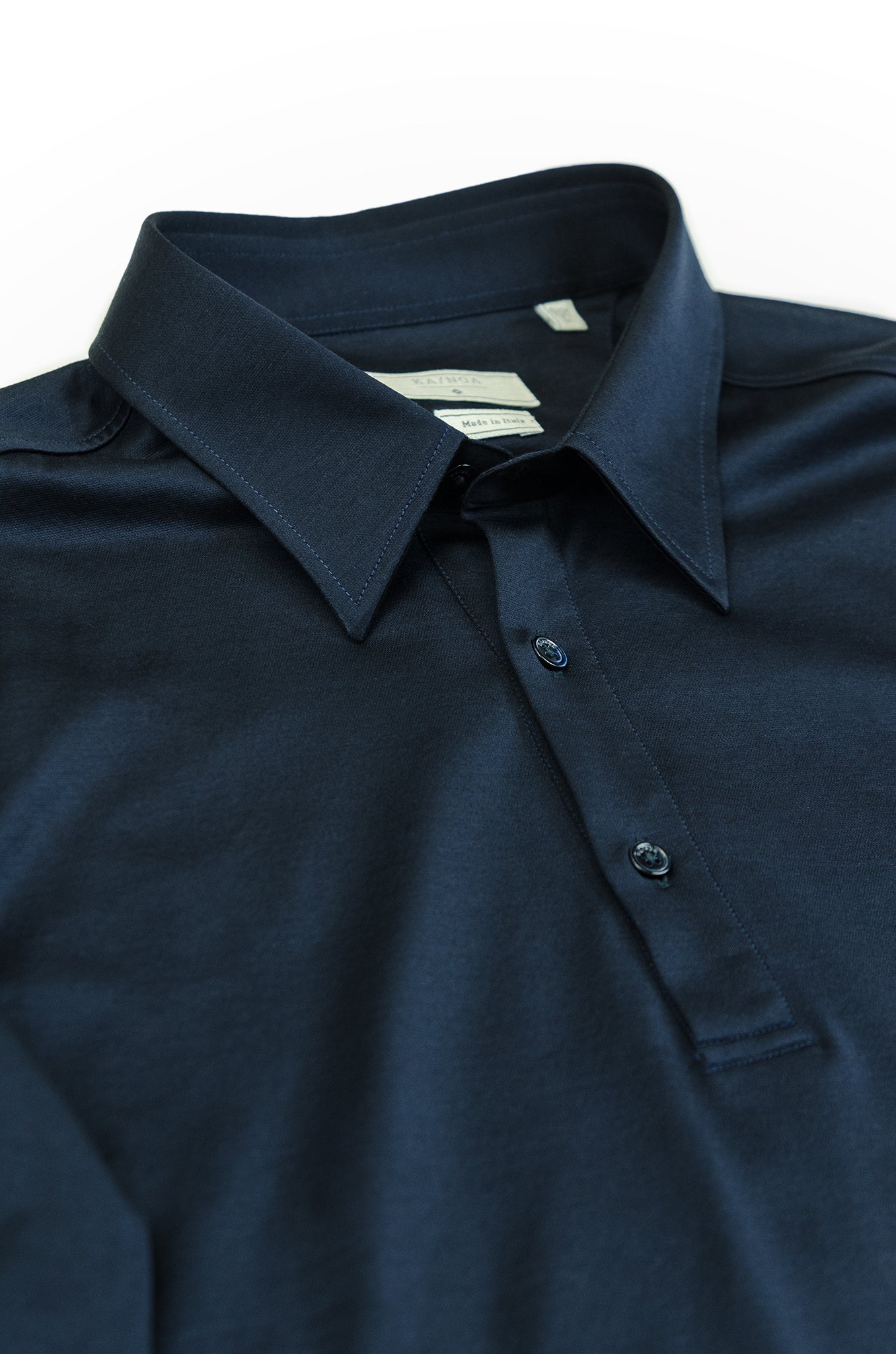 Jean long-sleeved polo in fine jersey (dark blue)