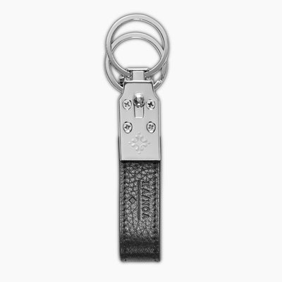 Jacques 100% deerskin leather key-ring (black)