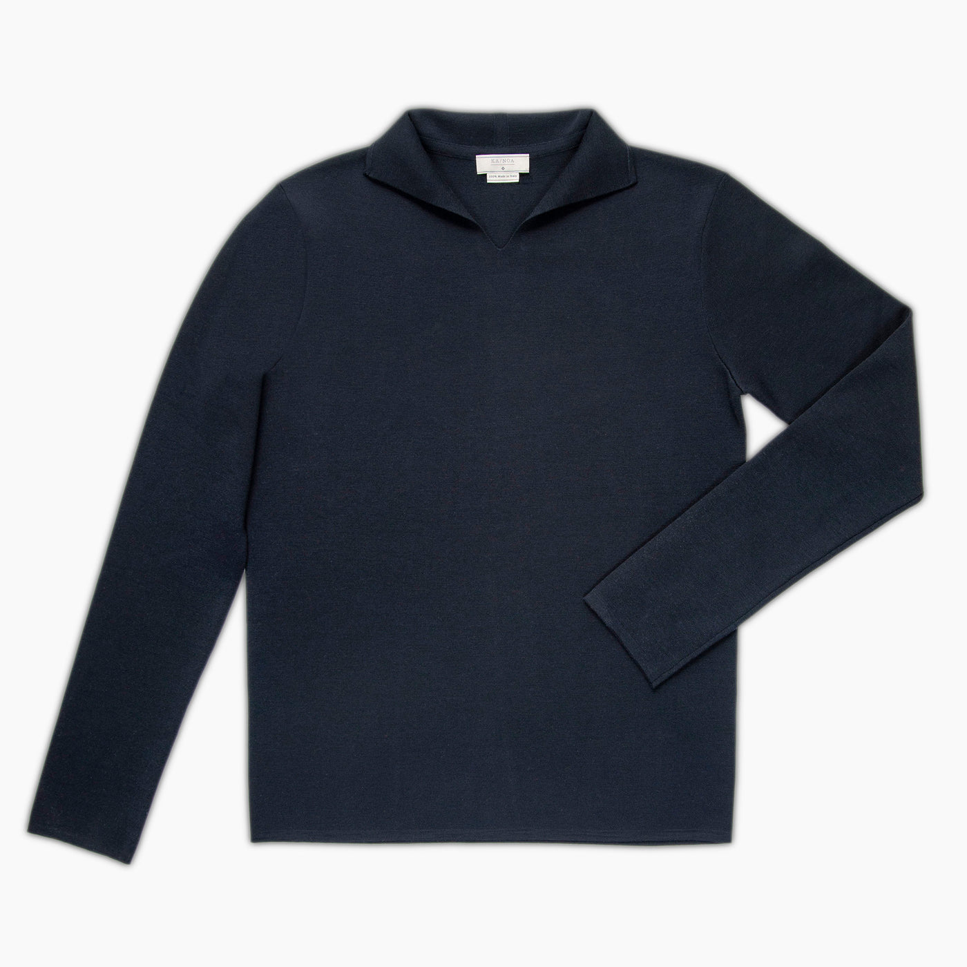 Joel long extrafine wool sleeved jumper with buttonless opening
