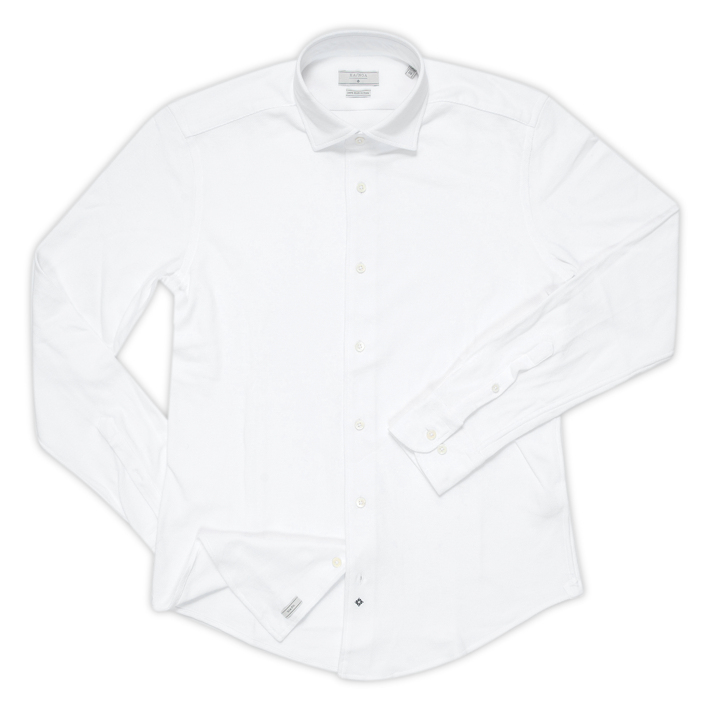 Jonas shirt in 100% yarn-dyed double piquet cotton (white)