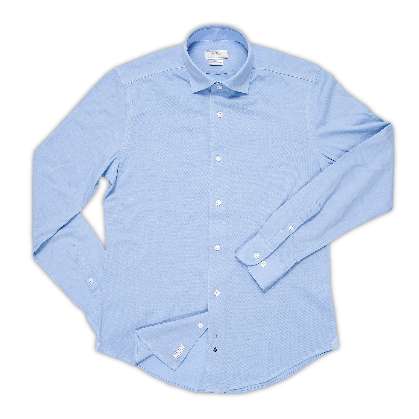 Jonas shirt in 100% yarn-dyed piquet cotton (air blue)