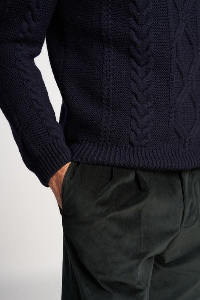 Orson knitted crew neck jumper in virgin wool