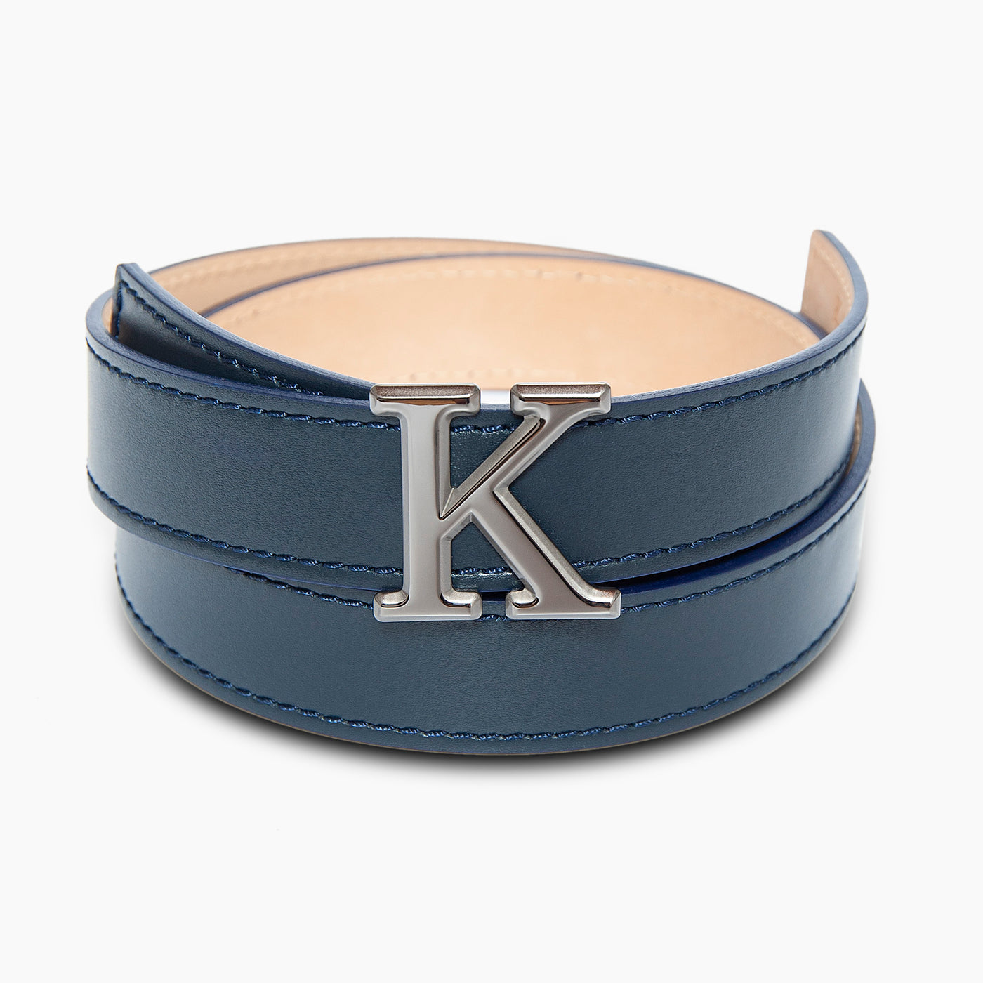 K Logo belt buckle and strap (dark blue) *