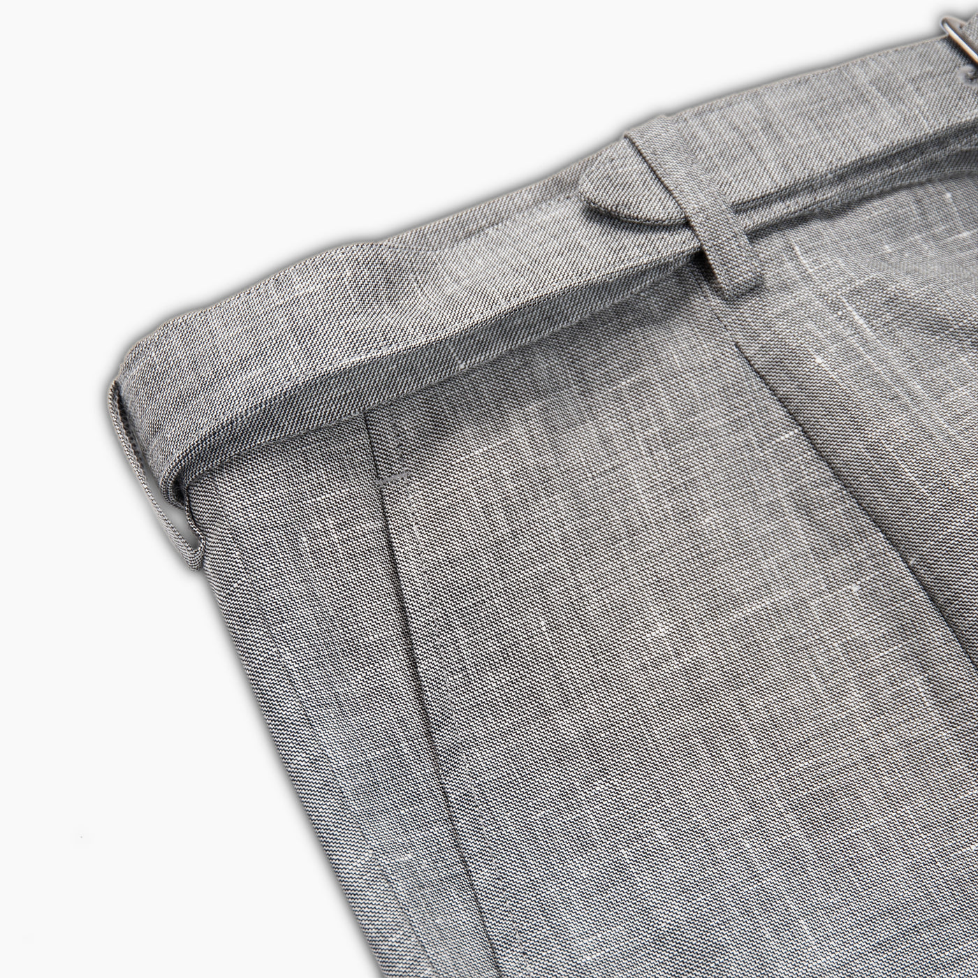 Kasey straight belted wool, linen and silk pants