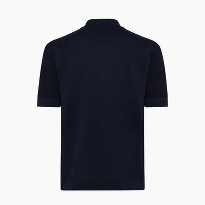 Lauter short-sleeved knitted zipped polo in compact cotton
