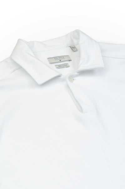 Loran short-sleeved polo in heavy-cotton jersey (natural white)