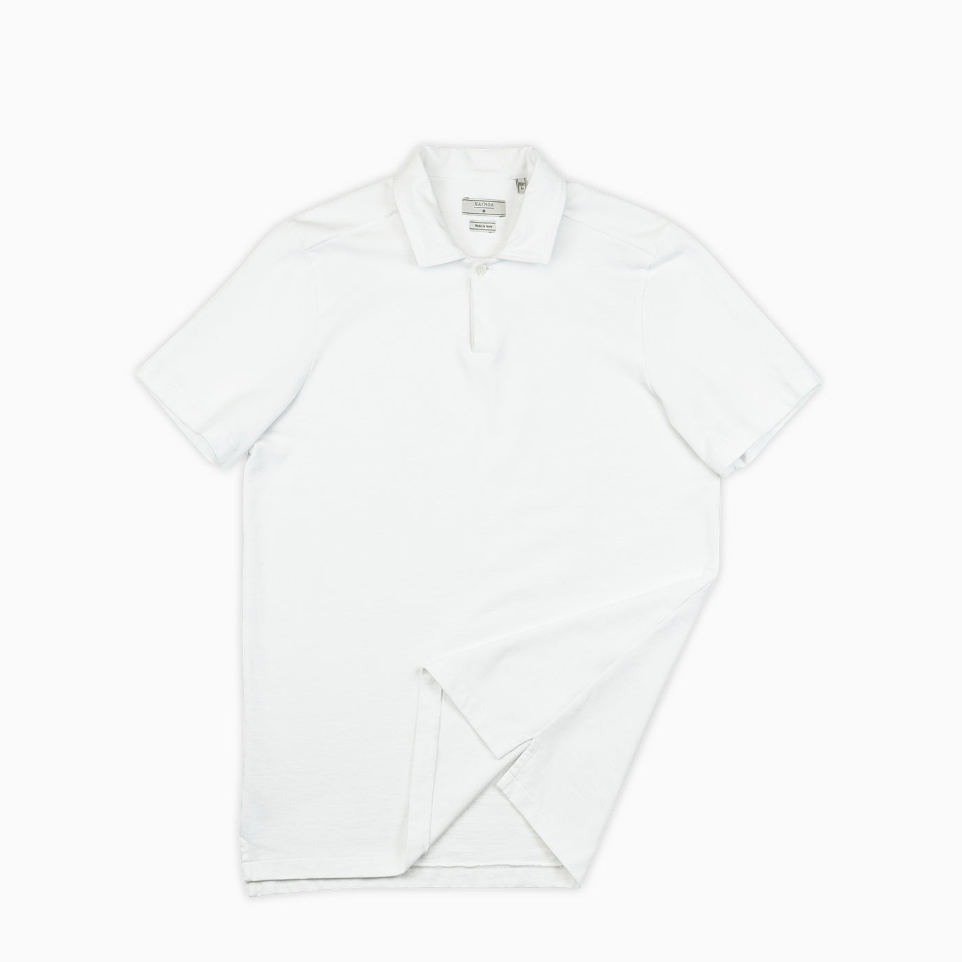 Loran short-sleeved polo in heavy-cotton jersey (natural white)