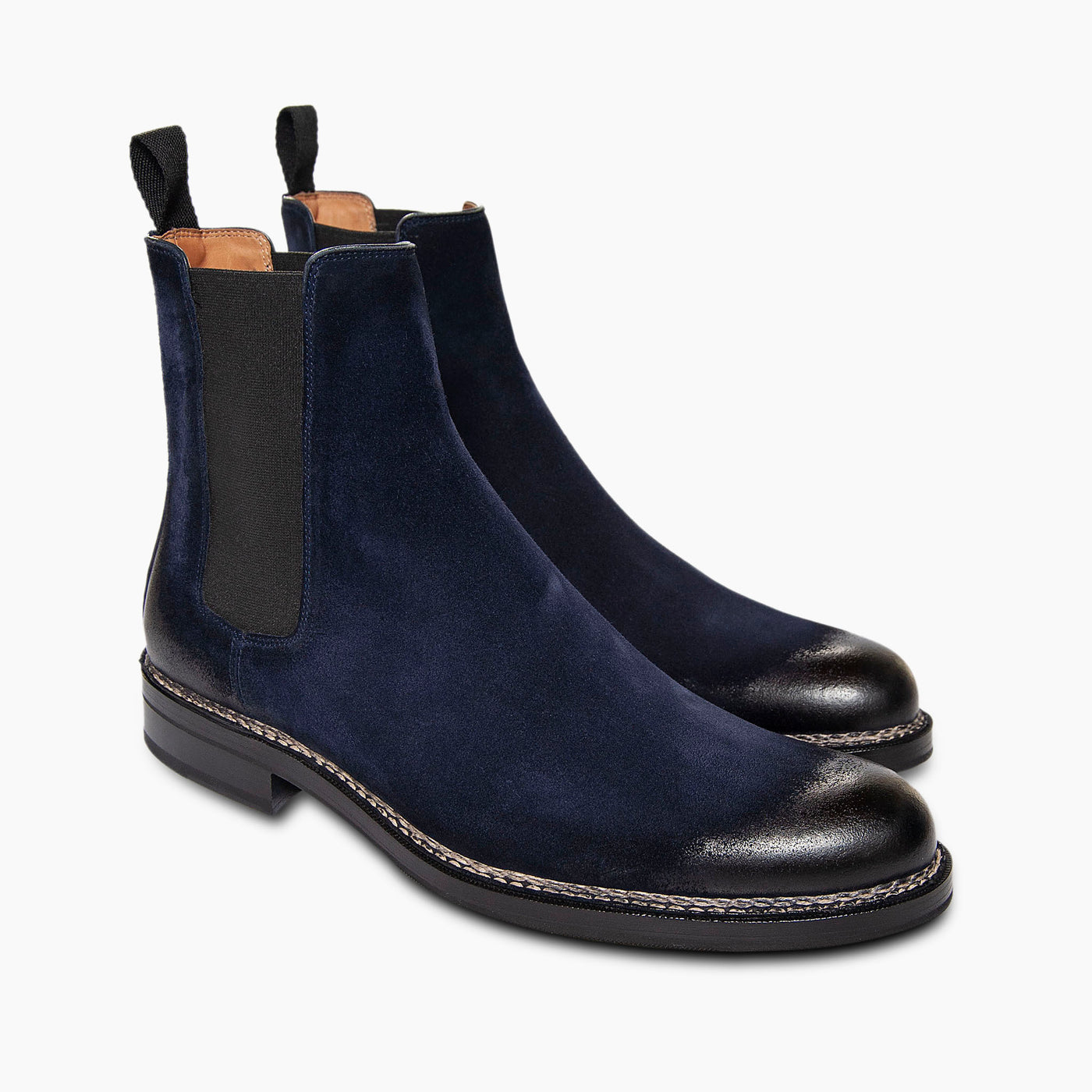 Lapo Chelsea reversed suede Leather Shoes  (dark blue)