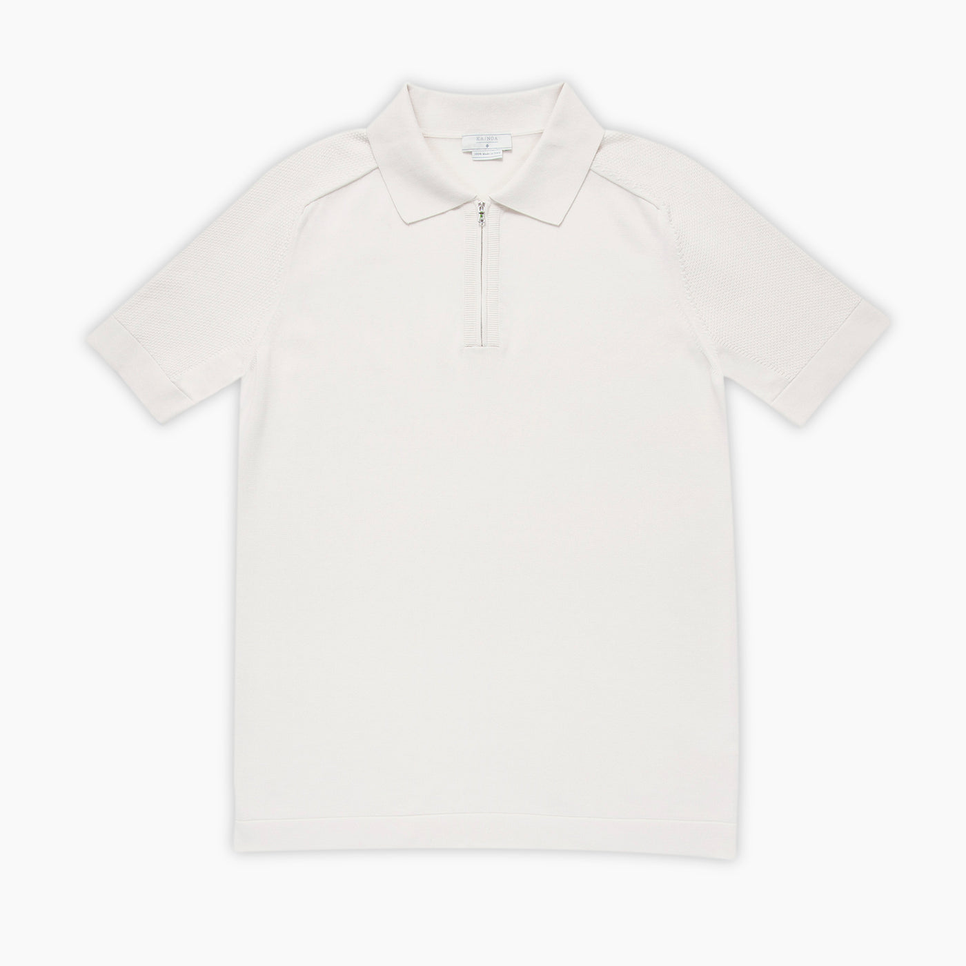 Lauter short-sleeved knitted zipped polo in compact cotton