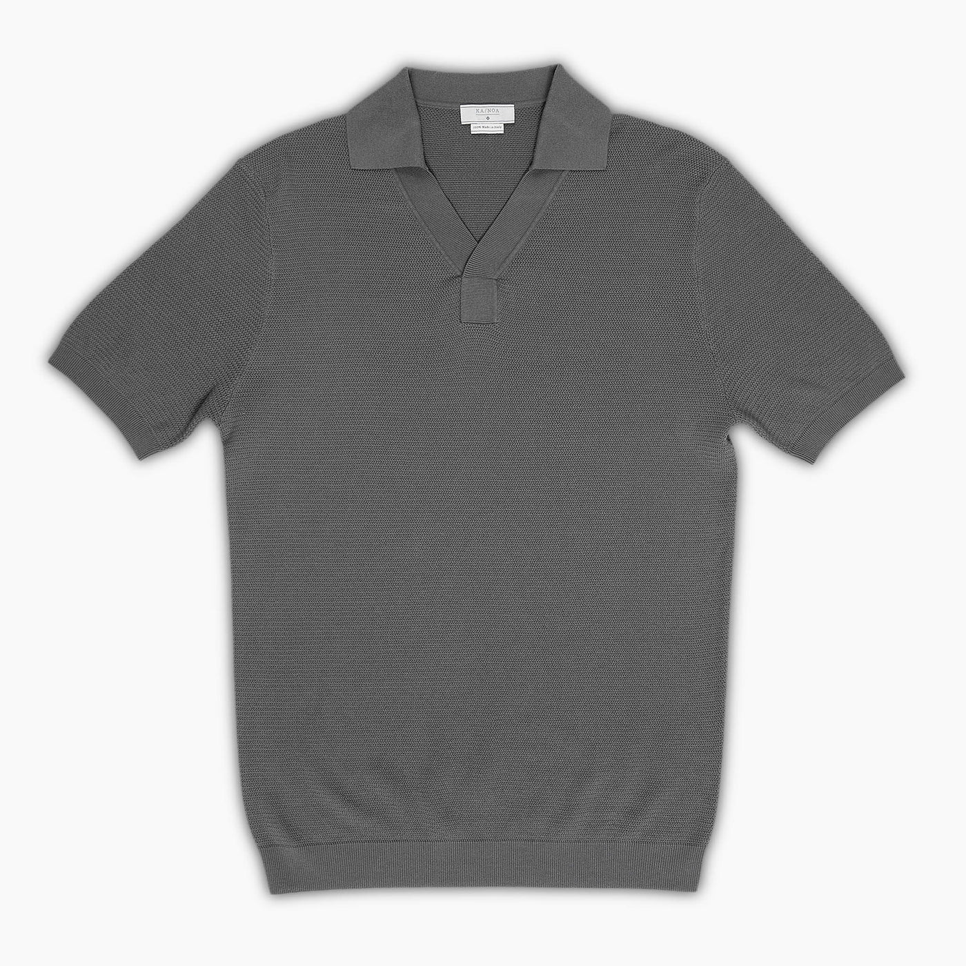 Malik short-sleeved knitted mesh polo in compact cotton