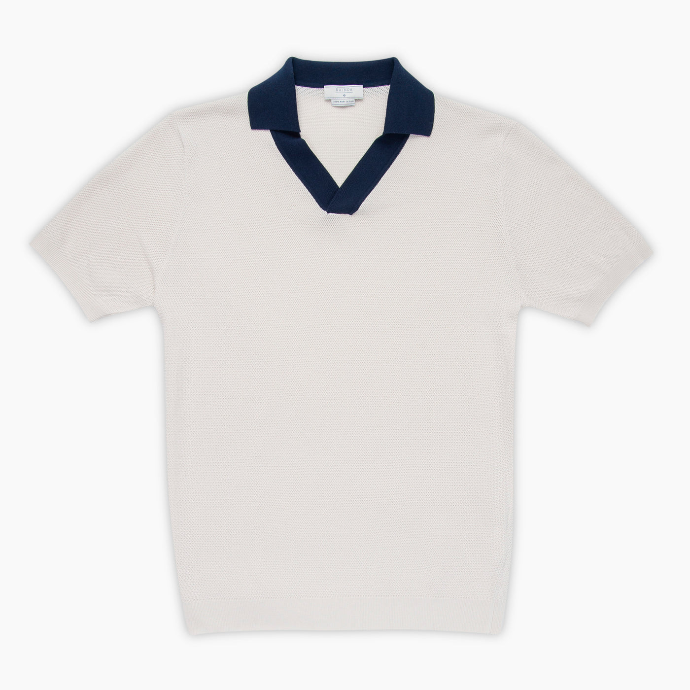 Malik short-sleeved knitted mesh polo in compact cotton