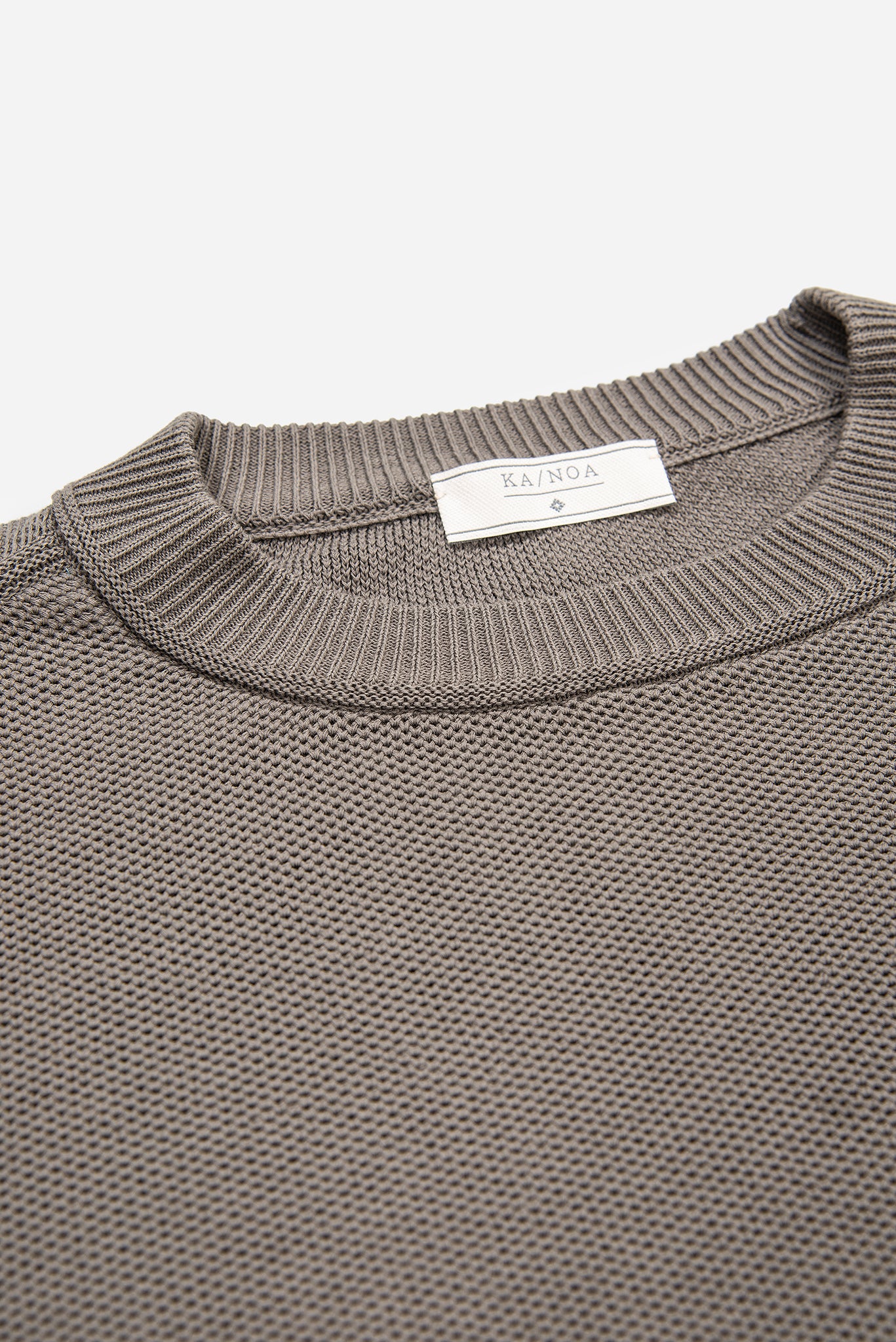 Massimen crew-neck jumper Compact Cotton (mud grey)
