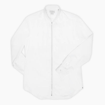 Milo long sleeved shirt with front zip in brushed metal
