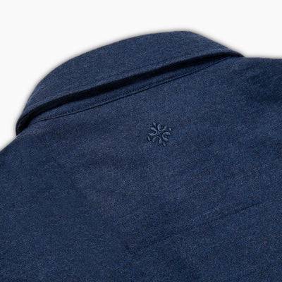 Moris long-sleeved polo shirt in felted wool jersey