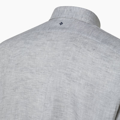 Raimond half-buttoned shirt in Capri Linen (Stone Grey)