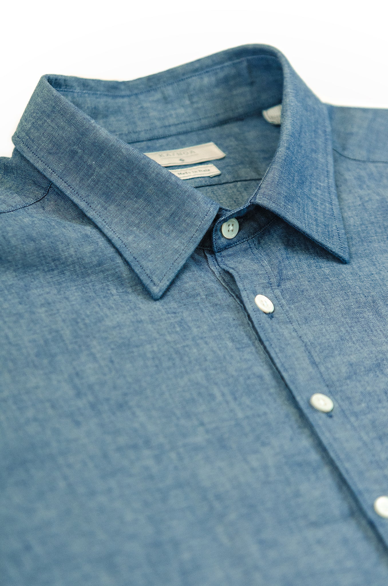 Raimond long-sleeved shirt in indigo cotton (ocean blue)