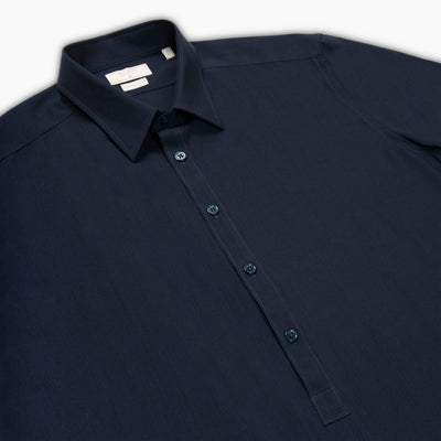 Raimond twill wool half-buttoned shirt