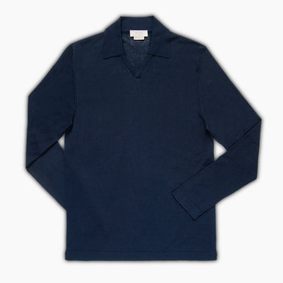 Randy long-sleeved knitted Polo in Egyptian cotton