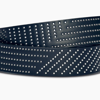 Ricco Vintage Leather Belt (Dark Blue)