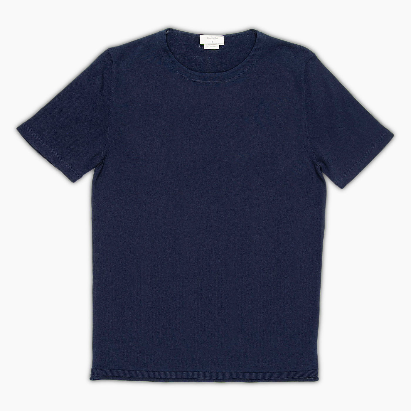 Richard short-sleeved knitted t-shirt in compact Egyptian cotton