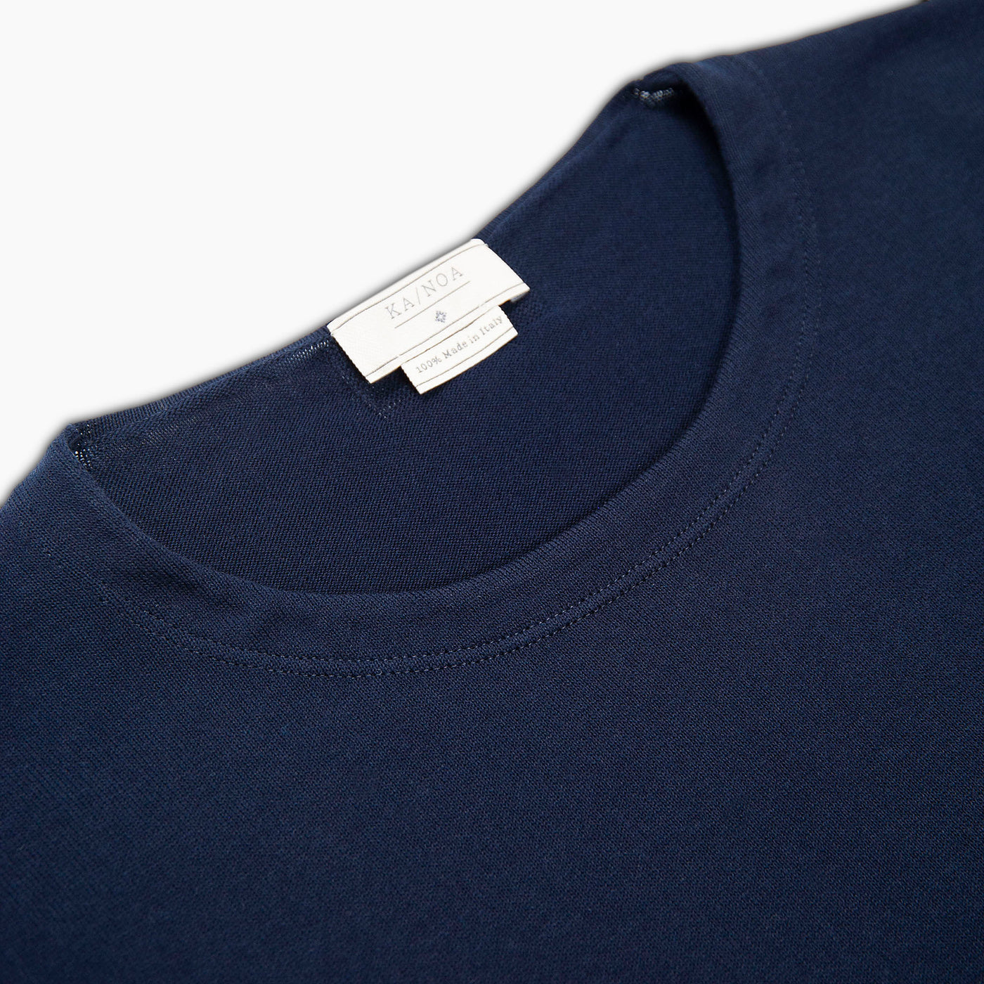 Richard short-sleeved knitted t-shirt in compact Egyptian cotton (dark blue)