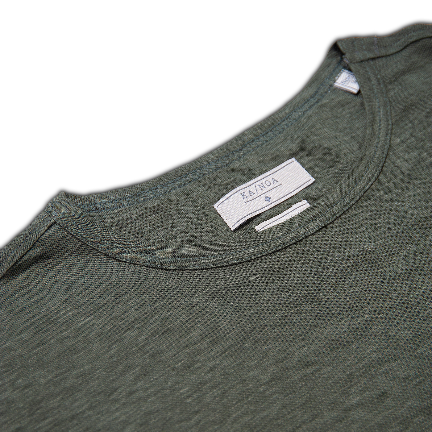 Smile short-sleeved t-shirt in light linen jersey (foliage green)