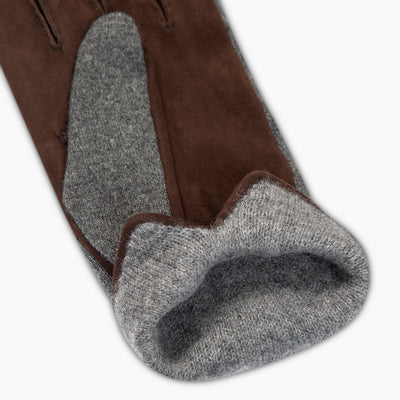 Verne Leather gloves-cashmere knit and soft suede