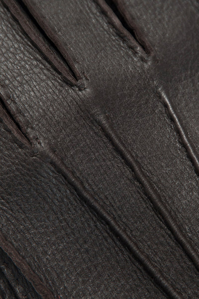 Victor 100% Soft Deer and Interior in Cashmere Gloves (dark brown and grey melange)
