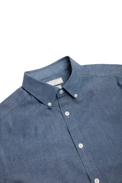 Sandre shirt botton down indigo cotton (ocean blue)